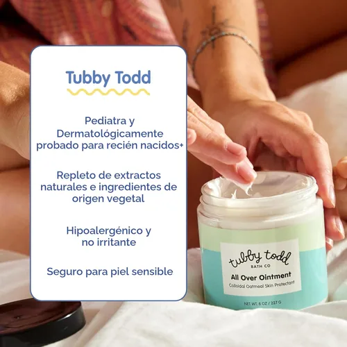 Vista 4 de TUBBY TODD's Jabón Corporal para Bebé y Pomada para Todo el Cuerpo para Eccema Set - Cuidado de la Piel Suave, Hipoalergénico para Recién Nacidos
