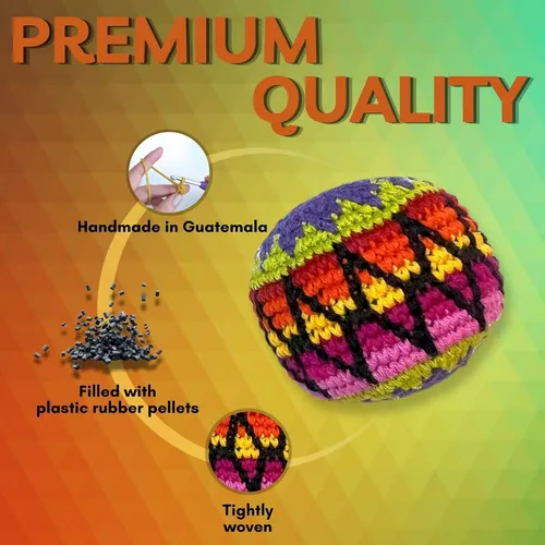 Vista 2 de Mia Jewel Shop Spirit of Nature - Footbag Sack for Kick Ball Assorted Foot Bag Crochet Hacky for Adults Juggling Balls for Beginners