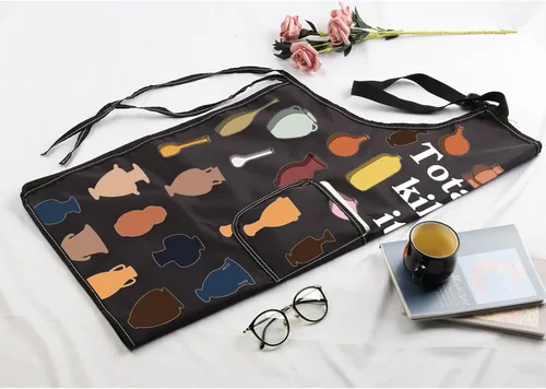 Vista 7 de MBMSO Delantal de artista de cerámica 'Totally Kiln It' - Regalo para hacer cerámica con bolsillo para los amantes de la cerámica