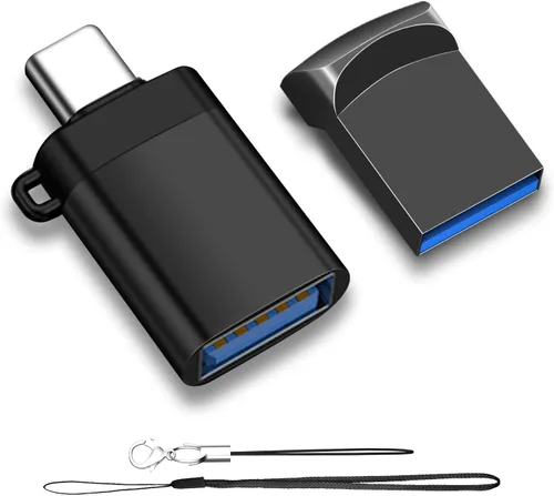 Vista 8 de EASTBULL Paquete de 5 unidades flash USB 2.0 pequeñas de 2 GB con adaptador USB-C (gris)