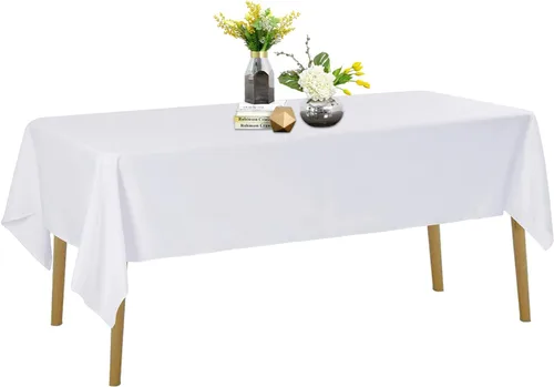 Vista 31 de Mantel de poliéster lavable de 132 pulgadas, resistente a las manchas y a las arrugas, mantel decorativo para mesa de comedor, fiestas de bufé