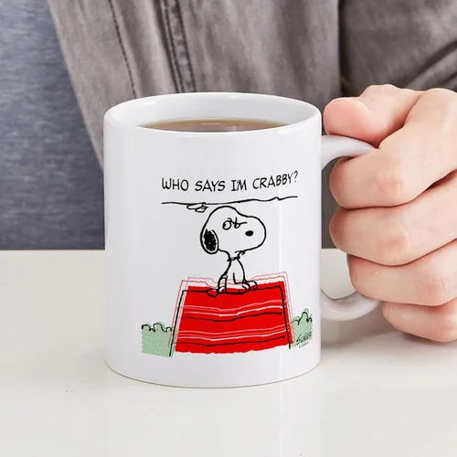 Vista 6 de CafePress Crabby Snoopy - Taza de café de cerámica (11 oz)