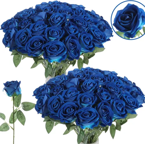 Vista 27 de 12 rosas artificiales de terciopelo sintético para decoración del hogar y boda (rosa perla, negro)