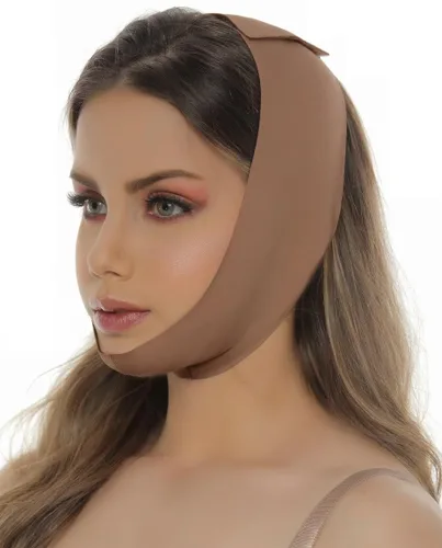 Vista 4 de Cinturón reductor facial de doble mentón para la cara, compresión lipo, envoltura facial después de la cirugía, adelgazante y tonificante máscara