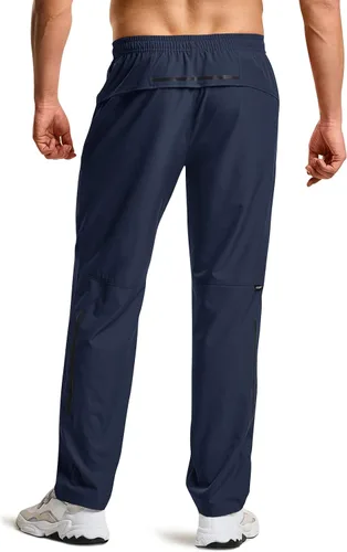 Vista 8 de CQR Pantalones de senderismo ligeros para hombre, pantalones deportivos reflectantes al aire libre, pantalones deportivos de entrenamiento
