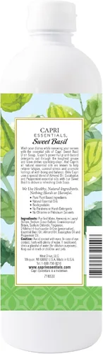 Vista 7 de CAPRI ESSENTIALS Jabón líquido para platos, suministros de limpieza naturales para el hogar, detergente aromático para platos a base de plantas