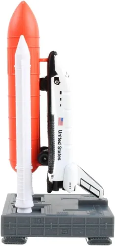 Vista 4 de Set de juguetes de misión espacial Daron Nave espacial en plataforma de lanzamiento, representación auténtica de naves espaciales