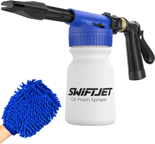 Vista 10 de SwiftJet Pistola de Espuma para Lavado de Autos + Guante de Lavado de Microfibra - Cañón de Espuma Funciona con Cualquier Jabón - Rociador de Espuma