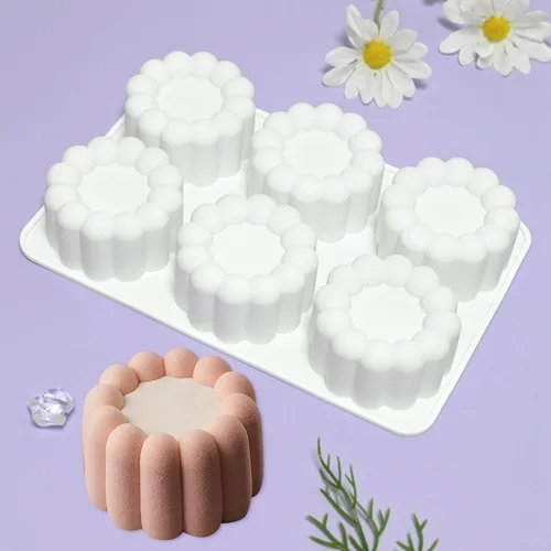 Vista 2 de mostsom Molde de silicona para pastel de mousse de flores, molde de helado, molde de chocolate, jabón, cupcakes 3D, utensilios para hornear, molde