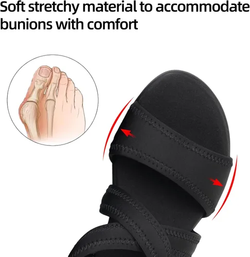 Vista 4 de Sandalias ortopédicas para mujer, de cuña baja, cómodas para caminar, con soporte de arco ortopédico, sandalias casuales con espuma viscoelástica