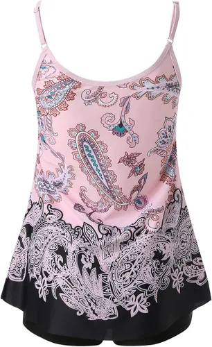 Vista 5 de Trajes de baño para mujer Barriga Traje Estampado Floral Conjunto de Bikini Boyshorts Traje de natación Control de barriga