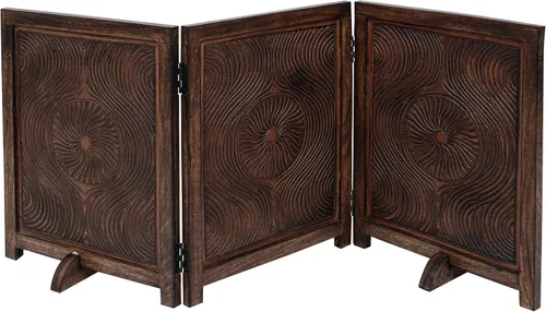 Vista 28 de Puerta independiente para mascotas para perros, puerta plegable de madera para perros para casa, puerta interior para perros para escaleras