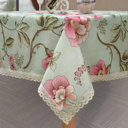 Vista 18 de Mantel cuadrado con estampado floral de 38 x 38 pulgadas, resistente a las manchas e impermeable, para cocina, comedor, interior y exterior
