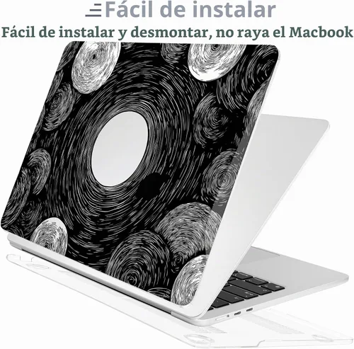 Vista 5 de Batianda AstroGrid - Funda para MacBook Air de 13.6" M2-M5 Chip, Galaxy Líneas abstractas