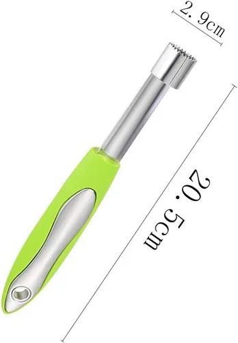 Vista 2 de Herramienta de extracción de descorazonador de pera de manzana de acero inoxidable con borde dentado afilado, herramienta removedor de núcleo