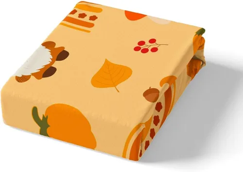 Vista 4 de Funda de edredón de calabaza de otoño, tamaño matrimonial, funda de edredón de arco iris de dibujos animados, hojas de arce arcoíris, juego de ropa
