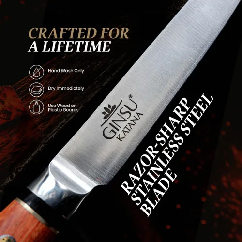 Vista 4 de CUCHILLO DE UTILIDAD DE 5" COLECCIÓN TRADICIONES CUCHILLOS JAPONESES EL MEJOR CUCHILLO PARA TU COCINA Japanese 440A Stainless Steel, chefs