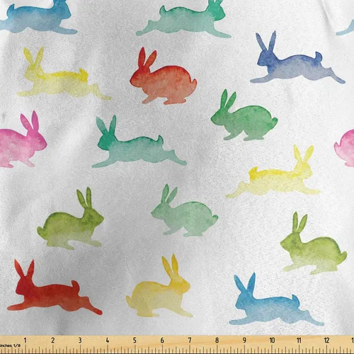 Vista 130 de Lunarable Tela de animales de The Yard, caras de gato y perro, mejores amigos, Bulldog Beagle, Labrador, Calico Kitty impresión, tela de satén
