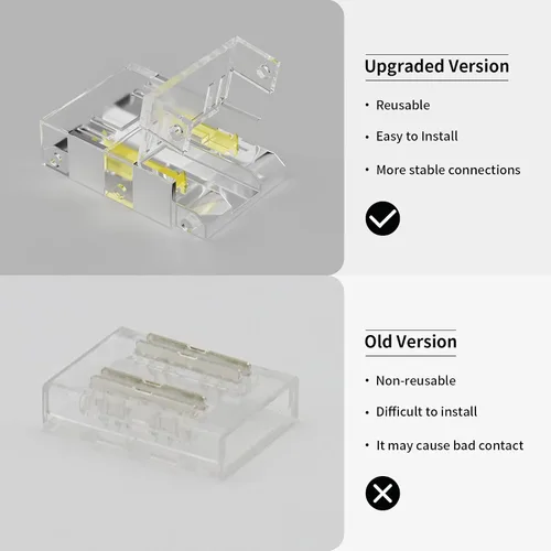 Vista 11 de PAUTIX Conectores de 0.394 pulgadas para CCT COB LED Tira de luz LED Kit de conexión de extensión de terminal sin soldadura, 4 conectores