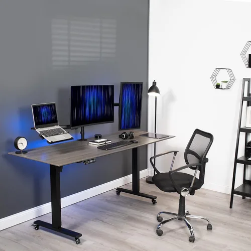 Vista 2 de VIVO Soporte para monitor dual + portátil para pantallas de 13 a 27 pulgadas y portátiles de 10 a 15.6 pulgadas, visualización de pantalla triple
