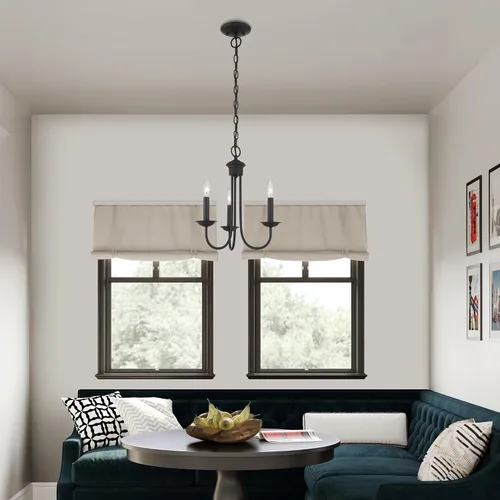 Vista 11 de Livex Lighting 42683-04 - Lámpara de araña de acero con 3 luces para decoración del hogar, 1 lámpara de techo negra, perfecta para decoración