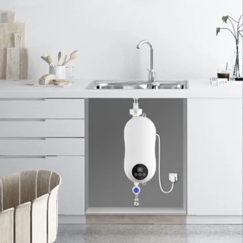 Vista 2 de Calentador de agua caliente instantáneo eléctrico Ducha eléctrica sin tanque grifo de agua caliente cocina baño calentador de agua instantáneo grifo