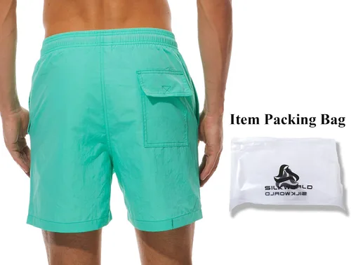 Vista 2 de SILKWORLD Traje de baño para hombre, pantalones cortos de playa de secado rápido con bolsillos