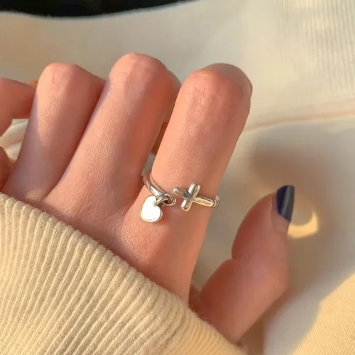 Vista 3 de 925 Sterling Silver Ring Minimalist Adjustable Rings Band Handmade Rings for Women Girls