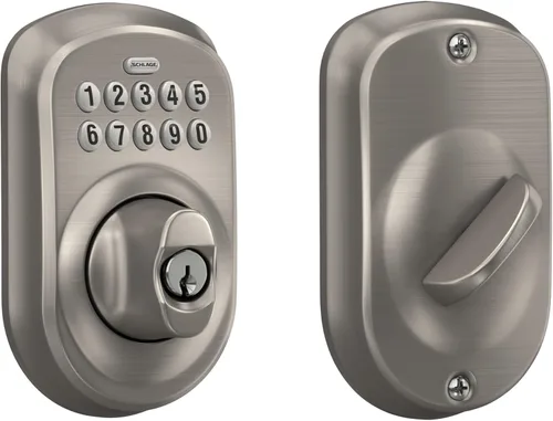 Vista 14 de Schlage - Cerradura electrónica para teclado, borde Camelot, bronce envejecido