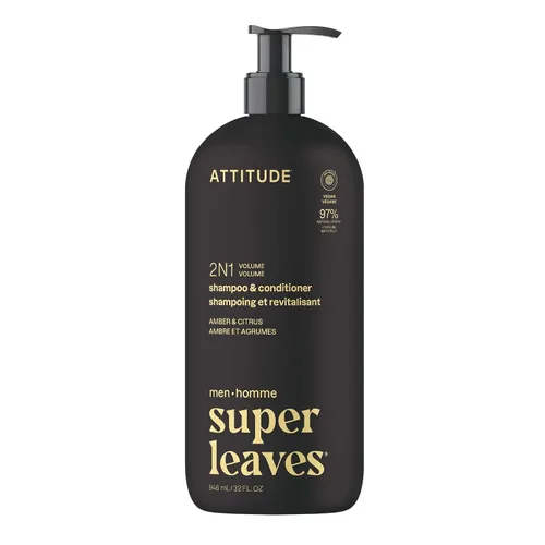 Vista 19 de ATTITUDE Champú y acondicionador 2 en 1 para hombres, voluminizador para cabello fino, con romero y proteína de arroz, 97% ingredientes de origen