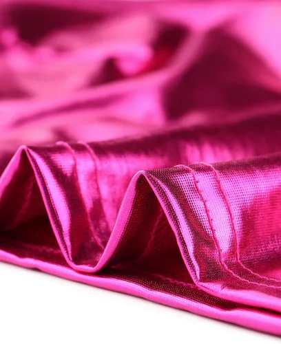 Vista 5 de Allegra K Camiseta corta metálica para mujer, cuello alto falso, con cremallera, holográfica brillante
