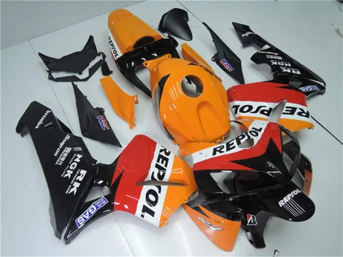 Vista 3 de US STOCK Nuevo naranja negro carenado apto para Honda 2005 2006 CBR600RR inyección ABS plásticos US STOCK nuevo carrocería 05 06 A078