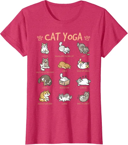 Vista 12 de Cat Yoga Poses Cats Practicing Mindfulness Meditación Kitten - Camiseta, Negro, S