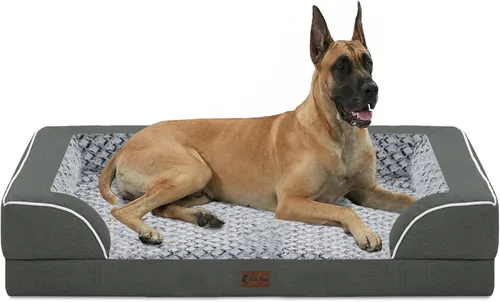 Vista 63 de Camas ortopédicas para perros grandes, cama de espuma viscoelástica impermeable para mascotas grandes con lados 89x56 cm, sofá para perros grandes