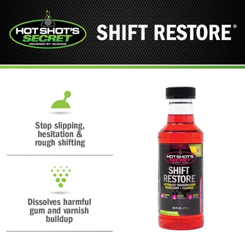 Vista 5 de Hot Shot's Secret Aditivo para transmisión automática Shift Restore 16 fl oz Botella