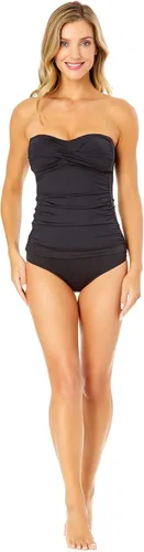 Vista 5 de Anne Cole Top de natación para mujer con nudo frontal fruncido