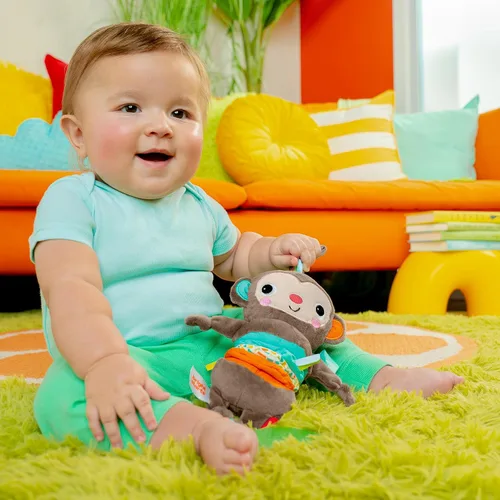 Vista 2 de Bright Starts Pull, Play & Boogie - Juguete de actividad musical para cochecito - Mono, unisex, recién nacido +