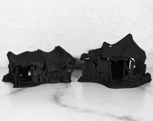 Vista 2 de Infinite Dimensions Games - Miniatura impresa en 3D Wightwood Abbey Beggars' Hovels