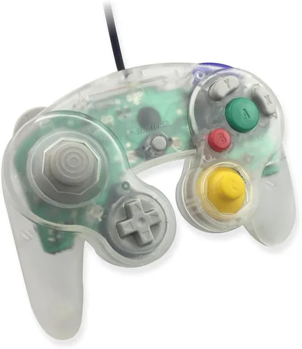 Vista 3 de Paquete de 2 controladores NGC clásicos con cable para Wii Gamecube (blanco transparente)