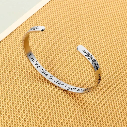 Vista 4 de M MOOHAM - Pulseras para mujeres y niñas, con mantra, joyería motivacional, divertida, para mejor amiga, mamá, hija, hijo, hermana o sobrina