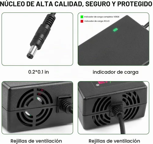 Vista 4 de TREE.NB Cargador de 54.6 V 2 A para cargador de batería de litio de 48 V-54.6 V, con conector redondo de enchufe de 5.5x2.1 mm, para GOTRAX GXL V2