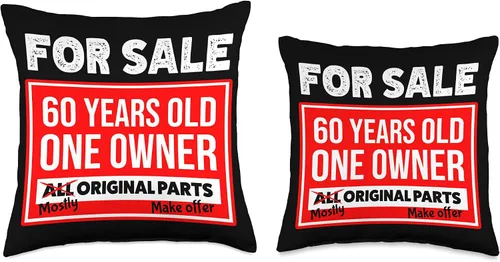 Vista 3 de 60 years old need parts People Mordaza 60 Años para la Venta Un Propietario Necesita Partes Cojín de Lanzamiento, 16.0 x 16.0 in, Multicolor