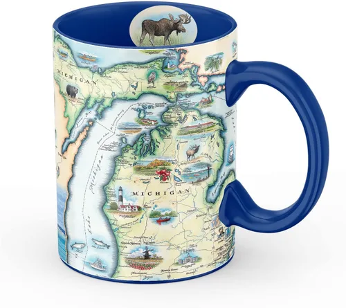 Vista 44 de Taza de cerámica con mapa de 1000 islas de Xplorer Maps (16oz) – Taza de café libre de BPA para bebidas frías y calientes – Perfecta para oficina