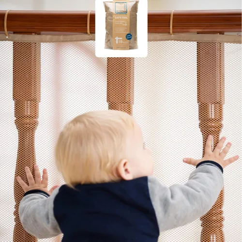 Vista 8 de Roving Cove® Safe Rail ™ – Balcón Escalera y Red de seguridad – Pasamanos y escaleras Ferroviario neta, almendra