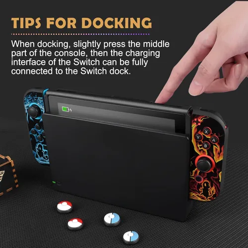 Vista 2 de DLseego Funda protectora para interruptor de monstruo de dibujos animados, carcasa de TPU suave a prueba de golpes, resistente a los arañazos, piel
