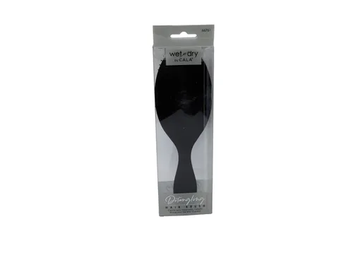 Vista 2 de CALA Wet-N-Dry - Cepillo desenredante para cabello, negro, cerdas suaves y flexibles para cabello húmedo o seco, ayuda a reducir el enganche