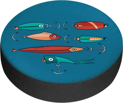 Vista 7 de Fundas de neumáticos de repuesto para remolques de caravana, juego de cebo de peces, resistente a la intemperie, a prueba de polvo, universales