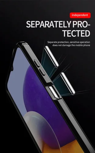 Vista 11 de M MAIKEZI Funda para Galaxy A22 5G, TPU suave y delgada, a la moda, funda protectora para teléfono con protector de pantalla HD (TPU cepillado negro)