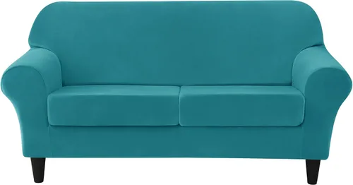 Vista 46 de CONRUSER Funda elástica para sofá, funda de terciopelo suave para sofá de un solo asiento con funda de cojín, protector de muebles (beige, talla S)