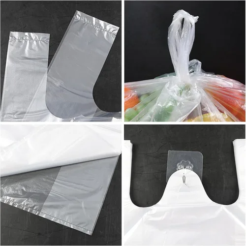 Vista 4 de 1000 bolsas de plástico transparente de la camiseta de las cuentas, bolsos plásticos manejados de la camiseta